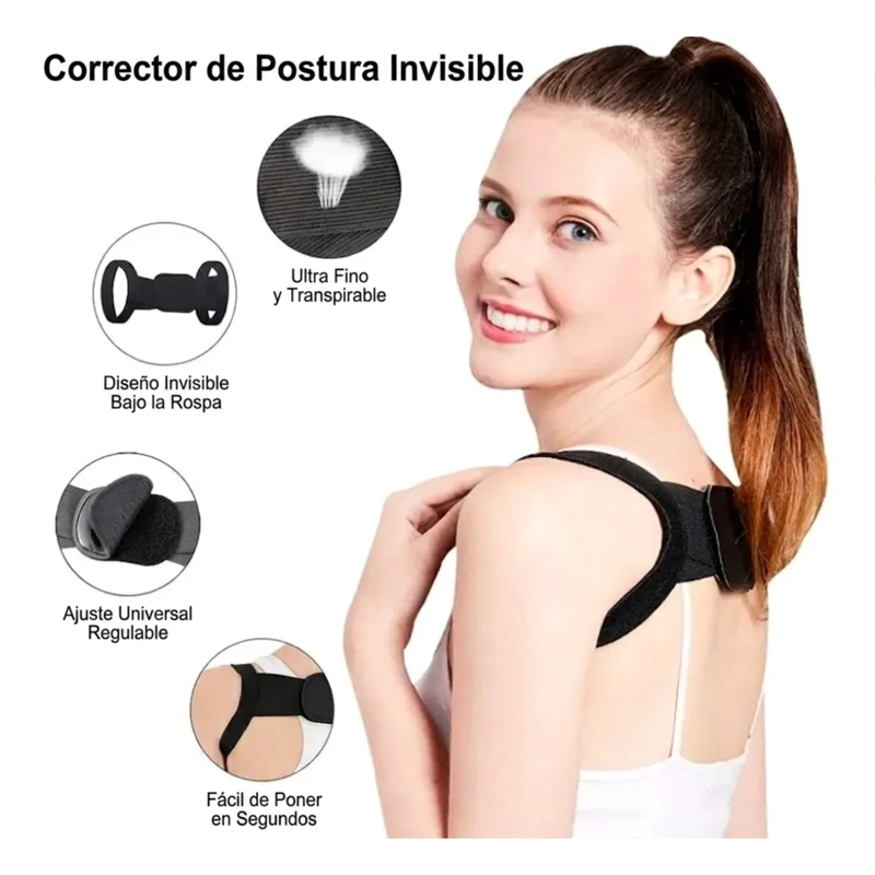 CORRECTOR DE POSTURA SOPORTE AJUSTABLE PARA ESPALDA SUPERIOR - 2