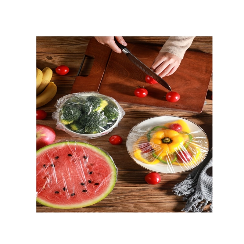 PACK 100 CUBIERTAS ELASTICAS DESECHABLES PARA ALIMENTOS Y PLATOS - 2