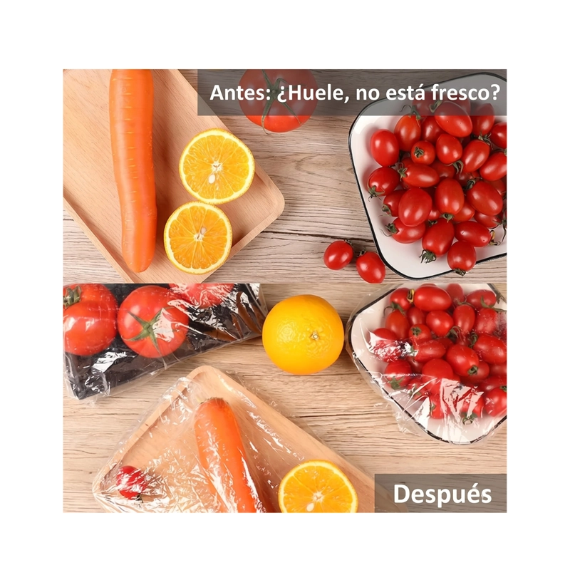 PACK 100 CUBIERTAS ELASTICAS DESECHABLES PARA ALIMENTOS Y PLATOS - 5