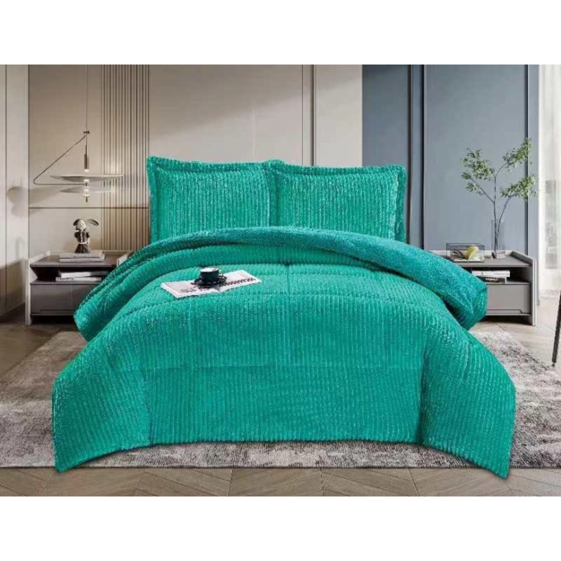 COBERTOR PLUMON CON CHIPORRO DE 2 PLAZAS + 2 FUNDAS 230X250CM 100% POLIESTER AZUL - 4