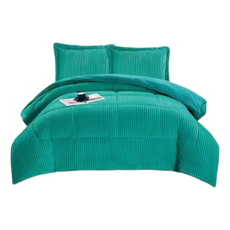 COBERTOR PLUMON CON CHIPORRO DE 2 PLAZAS + 2 FUNDAS 230X250CM 100% POLIESTER AZUL - 5