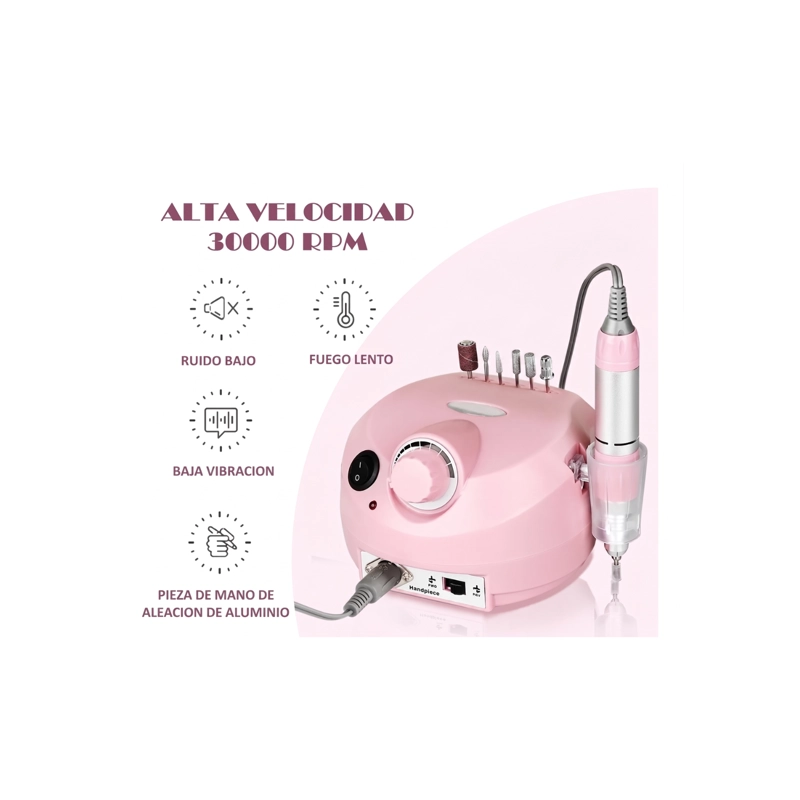 TORNO MANICURE Y PEDICURA PROFESIONAL 30.000 RPM + PEDAL ROSA - 7