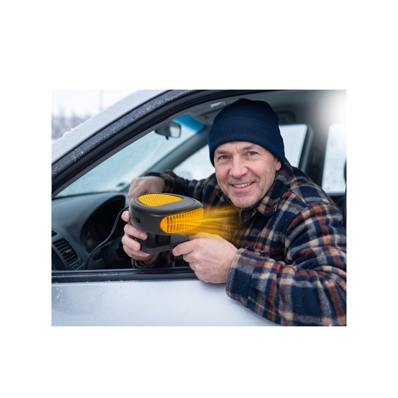 CALEFACTOR PARA AUTOS 12V 200W VENTILADOR AUTO - AMARILLO - 4