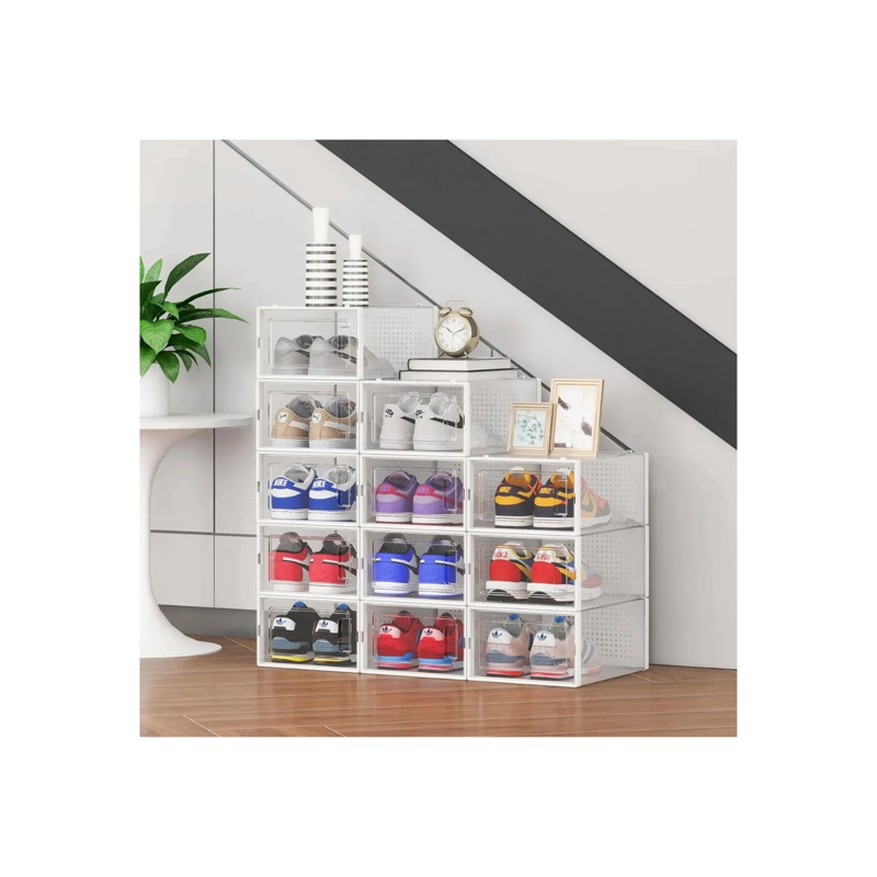 PACK 6 MUEBLE ORGANIZADOR ZAPATOS TAPA RIGIDA VISOR CAJONES - 3