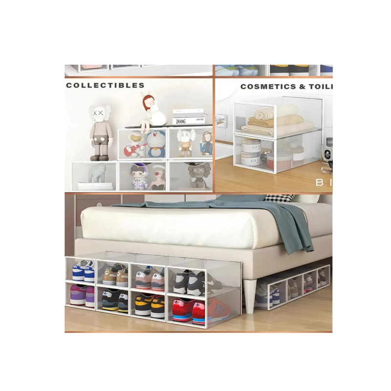 PACK 6 MUEBLE ORGANIZADOR ZAPATOS TAPA RIGIDA VISOR CAJONES - 5