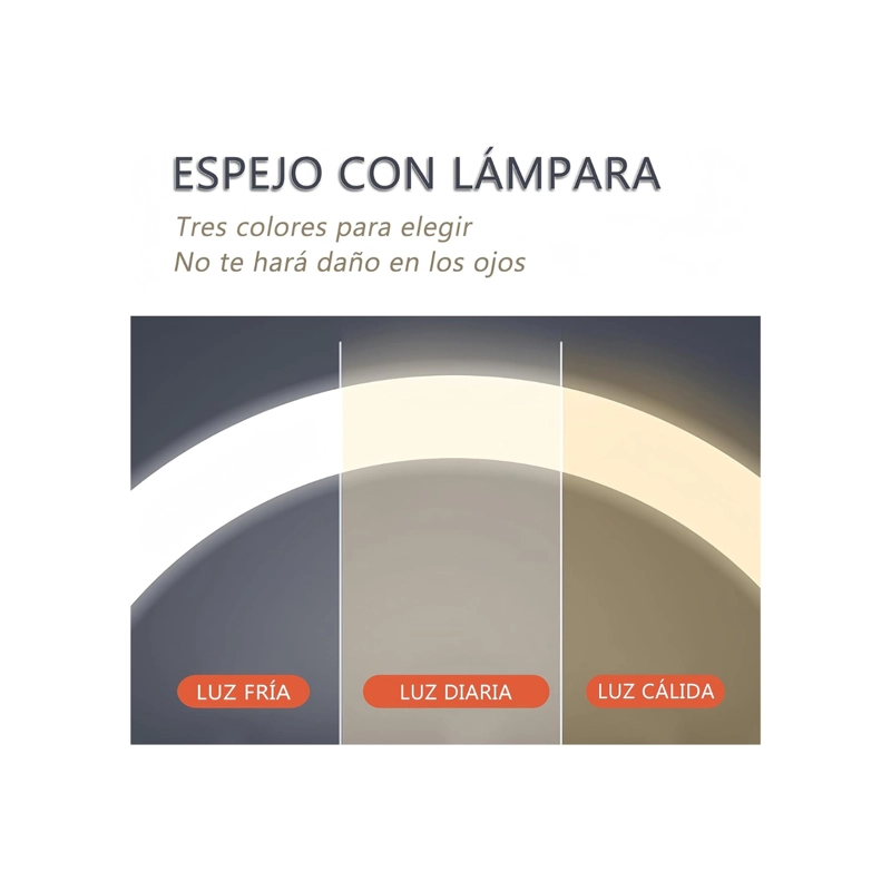 TOCADOR DE MAQUILLATE CON ESPEJO LED Y TABURETE - 80X37X120CM - 5