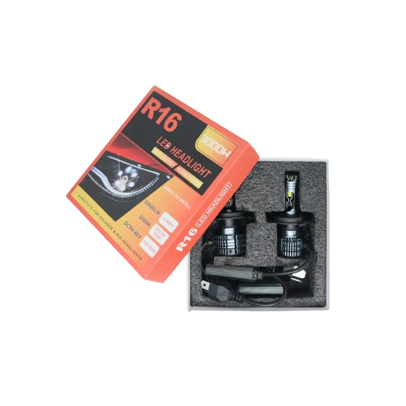 PACK LUCES TURBO LED R16 3000W 30.000 LUMENES AUTOS CAMION H4 - 3