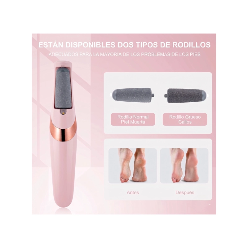 REMOVEDOR DE CALLOS ELE CTRICO RECARGABLE - LIMA PARA PIES CON LUZ LED Y 2 VELOCIDADES - 2