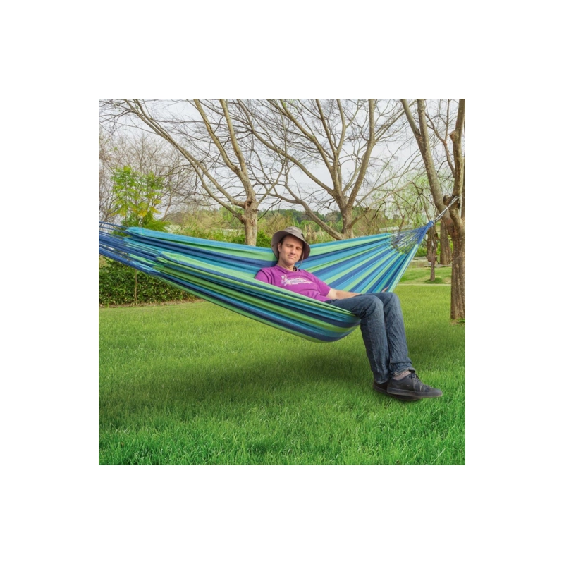 HAMACA CAMPING O JARDIN 240X150CM - AZUL - 4
