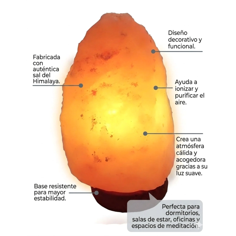 LAMPARA DE SAL DEL HIMALAYA NATURAL IONIZADORA DECORATIVA - 2