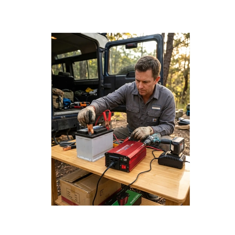 INVERSOR DE CORRIENTE 500W 12V A 220 TRANSFORMADOR AUTO CAMIONETA PUERTO USB + ENCHUFE UNIVERSAL - 4