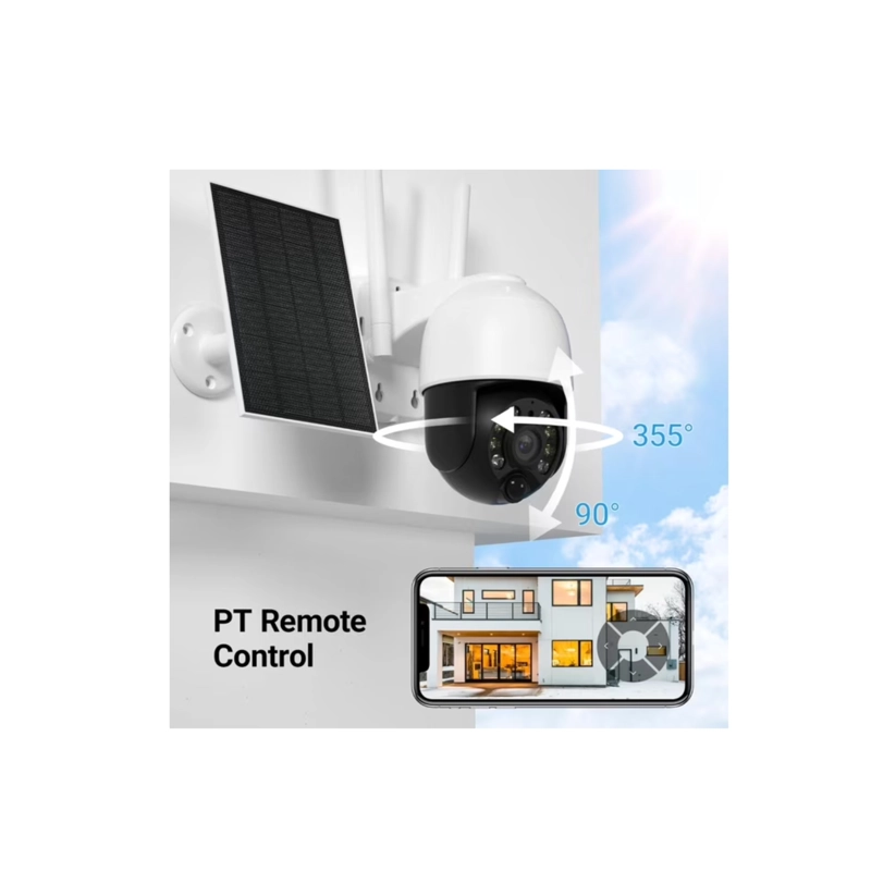 CAMARA DE SEGURIDAD PTZ SOLAR EXTERIOR ROBOTIZADA WIFI FULL HD APP V380 PRO - 2