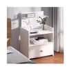 VELADOR MODERNO CON CAJON Y REPISA SUPERIOR BLANCA - 60X33X26 CM - 3