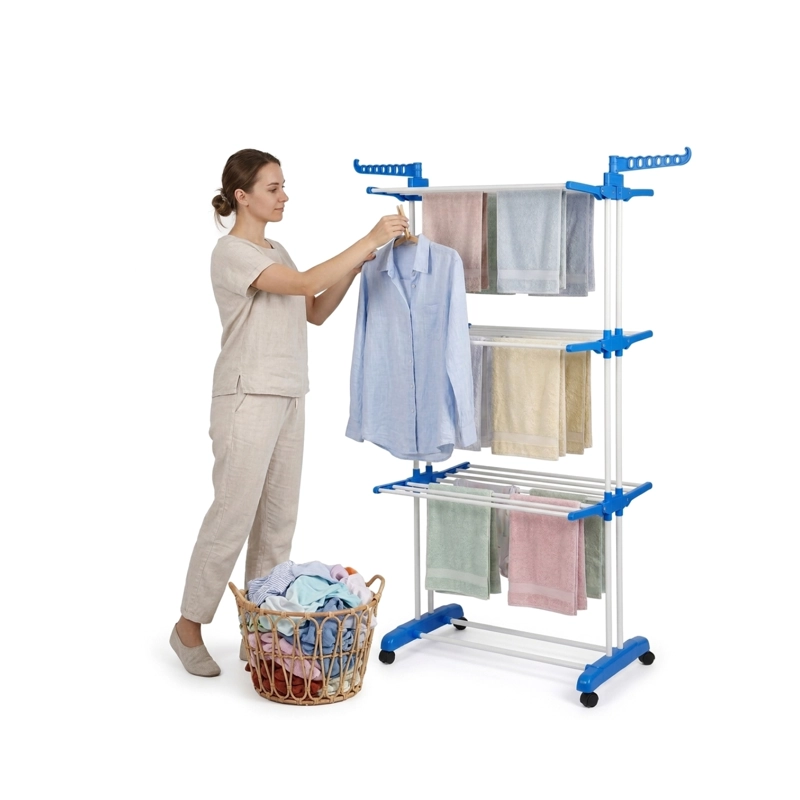 TENDEDERO DE ROPA VERTICAL 3 NIVELES REFORZADO - SOPORTA 40KG - 1