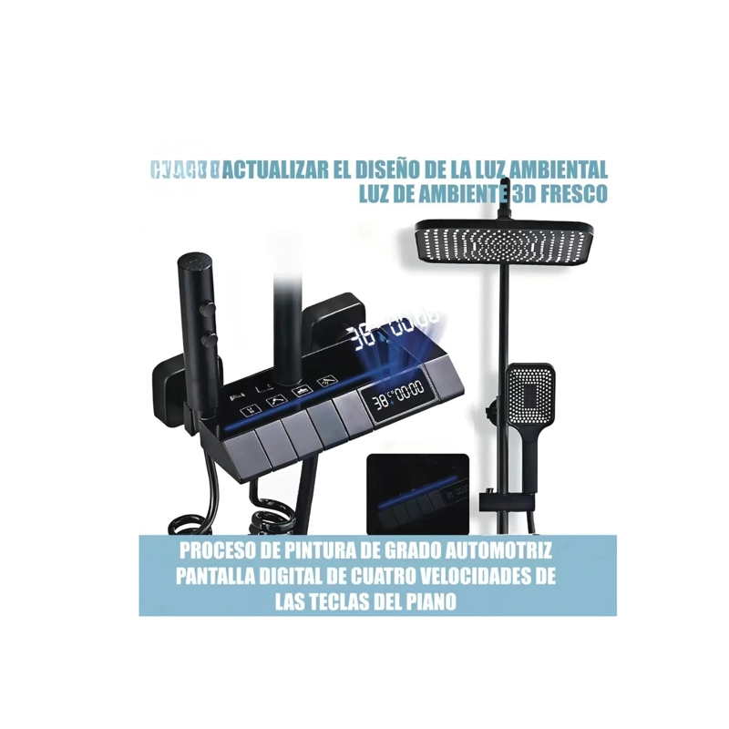DUCHA ELEGANTE COLUMNA VISOR DIGITAL 4 FUNCIONES  COLOR NEGRO - 4