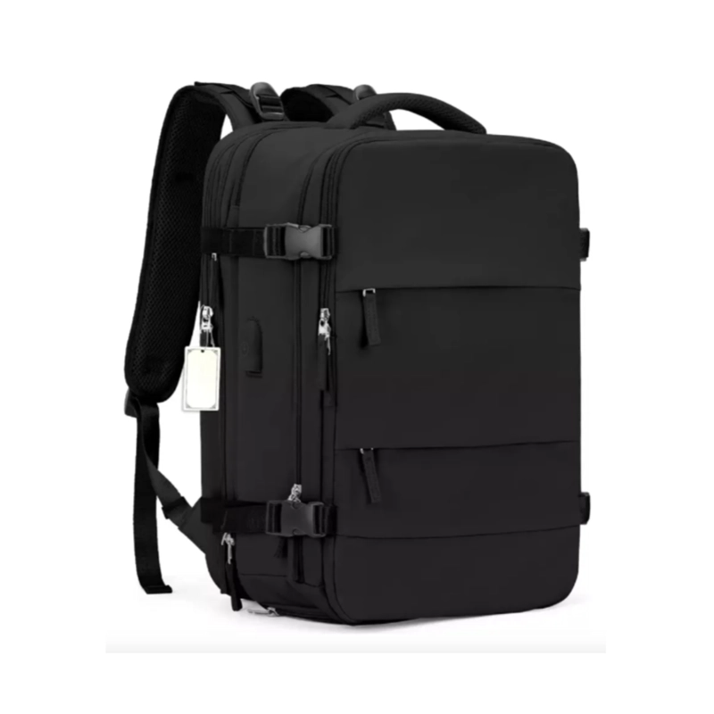 MOCHILA DE VIAJE VIRAL MULTIPLES COMPARTIMENTOS COLOR NEGRO - 4