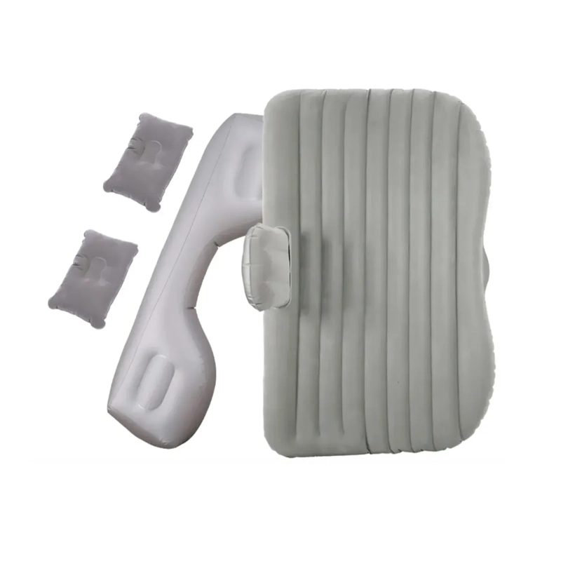 COLCHON INFLABLE ASIENTO TRASERO AUTO + COMPRESOR DE AIRE COLOR GRIS - 3