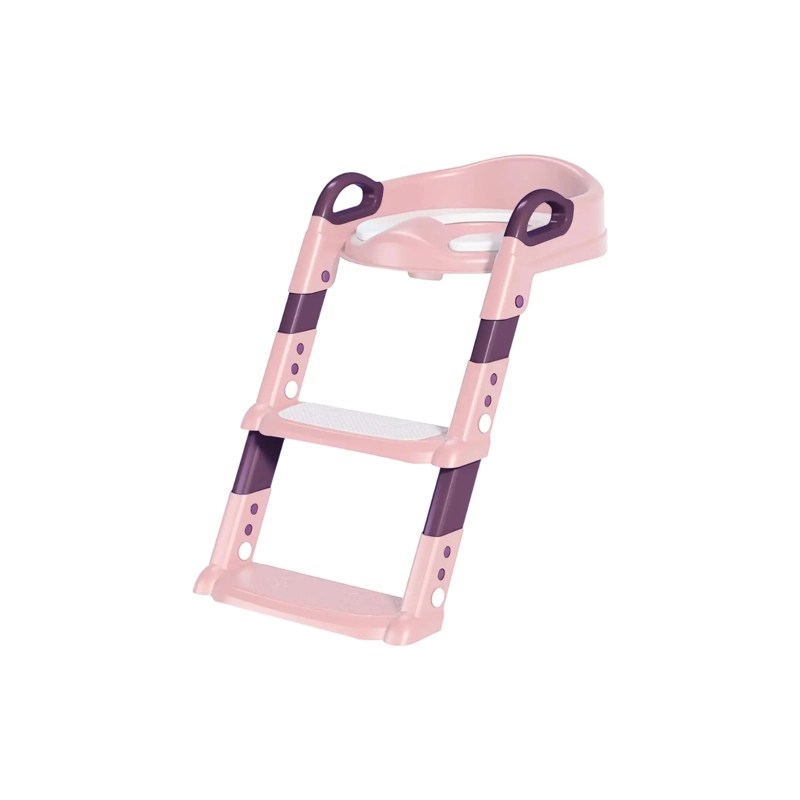 ASIENTO ESCALERA DE ENTRENAMIENTO DE BAÑO PARA NIÑOS, TABURETE PLEGABLE - ROSA - 2