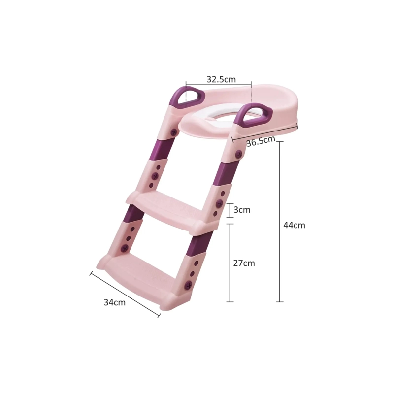 ASIENTO ESCALERA DE ENTRENAMIENTO DE BAÑO PARA NIÑOS, TABURETE PLEGABLE - ROSA - 7