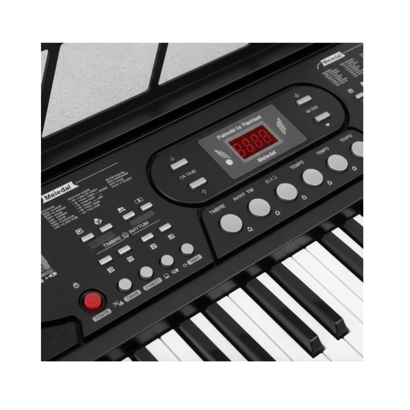 TECLADO 61 TECLAS NEGRO CON PANTALLA LCD Y GRABADOR IDEAL PRINCIPIANTES - 5
