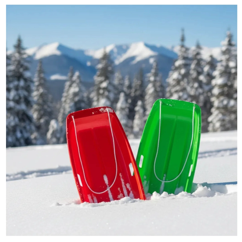 TRINEO DE NIEVE 65X38X10CM REFORZADO CON CUERDA PEQUEÑO - ROJO - 4