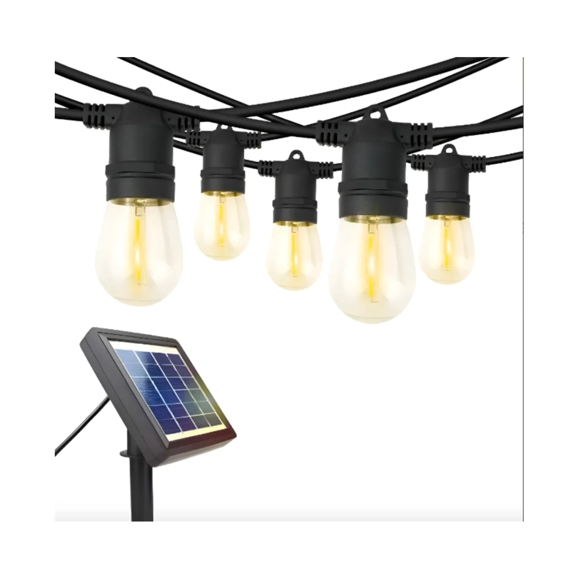 GUIRNALDA SOLAR LED 20 AMPOLLETAS 5 METROS LUZ CALIDA AMARILLA - 4