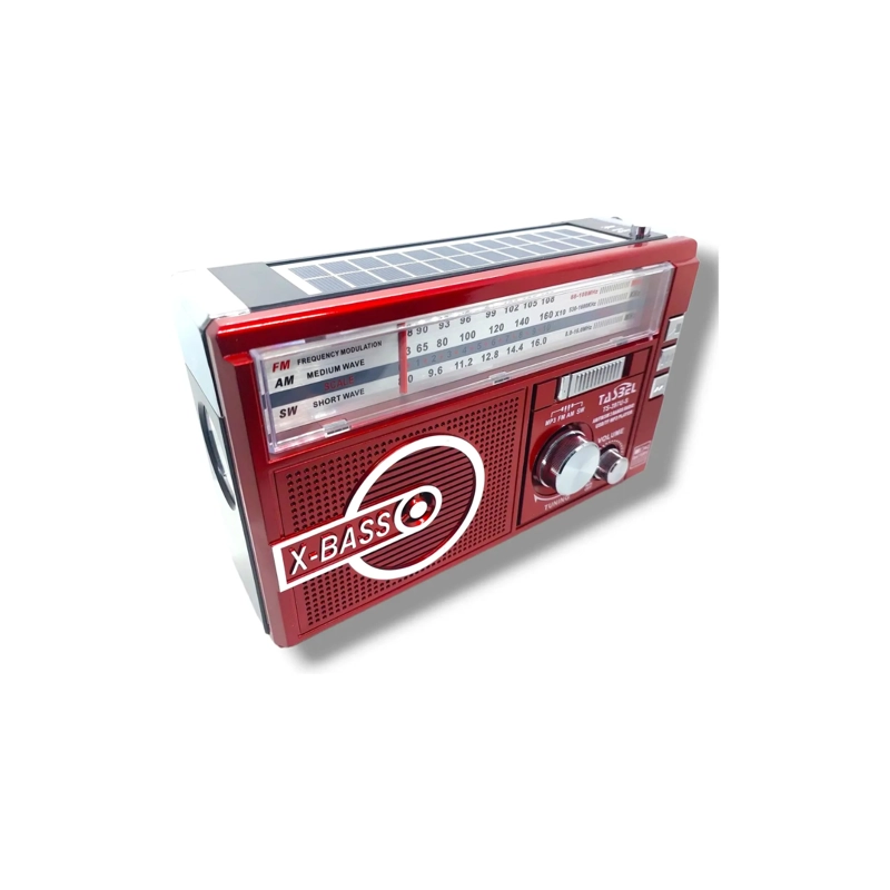 RADIO PORTATIL WAXIBA XB-397U-S AMFMSW USB SOLAR RECARGABLE ROJA - 2
