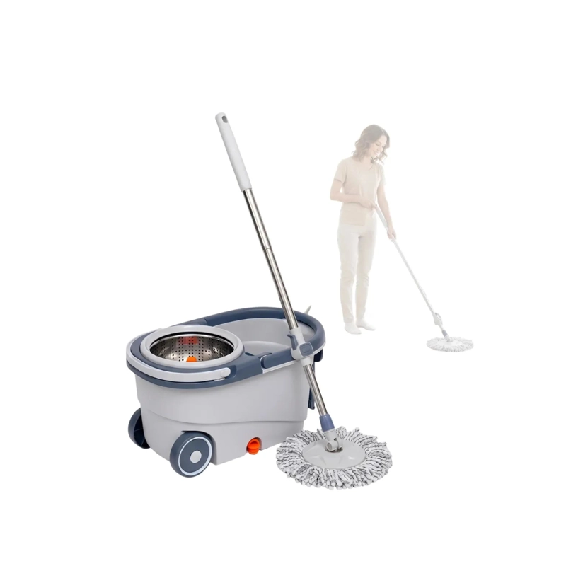 MOPA MOP GIRATORIA 360 PRO CON RUEDAS Y CENTRIFUGADO DE ACERO INOXIDABLE - GRIS/BLANCO - 2