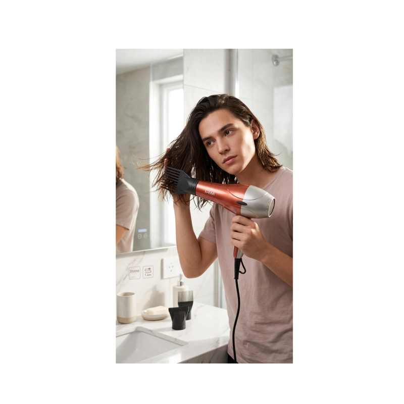 SECADOR DE CABELLO PROFESIONAL IRM POTENTE 3500W CON BOQUILLAS - 4