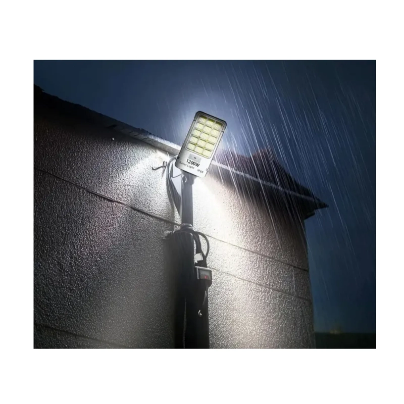 FOCO LED SOLAR EXTERIOR 1200W SOPORTE POTENTE ILUMINACION GRIS BLANCO FRIO - 3