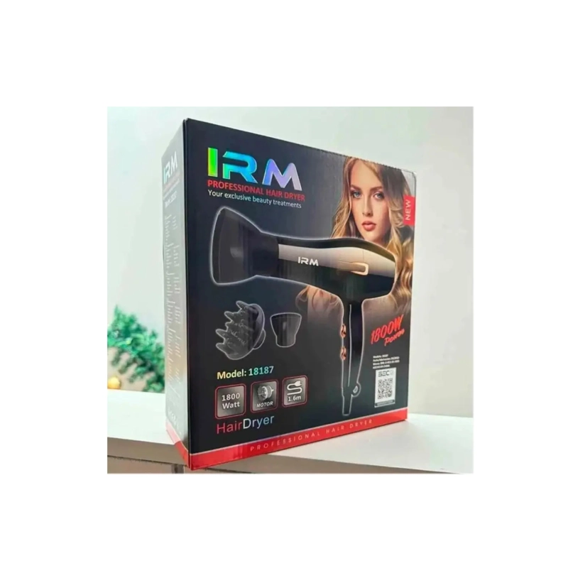 SECADOR DE PELO PROFESIONAL IRM 1800W CON DIFUSOR Y BOQUILLA - 3