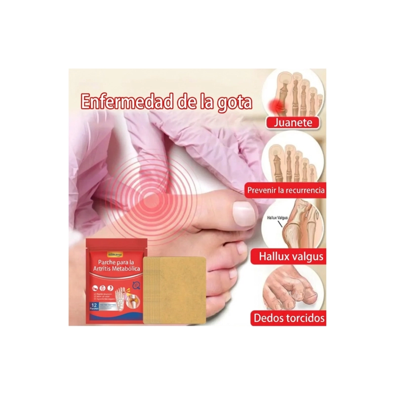 PARCHE PARA ARTRITIS METABOLICA Y DOLOR DE JUANETES - 12 UNIDADES - 3