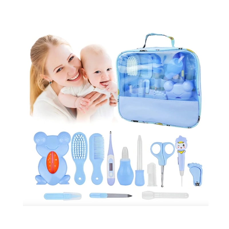 KIT DE CUIDADO E HIGIENE PARA BEBE S RECIE N NACIDOS 13 PIEZAS - AZUL - 1