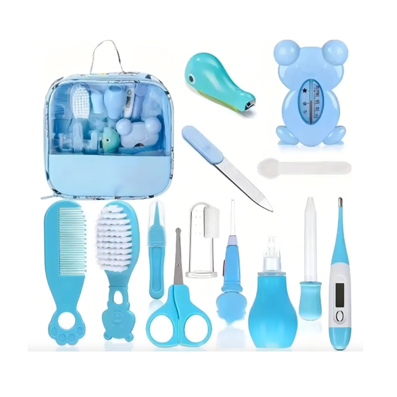 KIT DE CUIDADO E HIGIENE PARA BEBE S RECIE N NACIDOS 13 PIEZAS - AZUL - 3