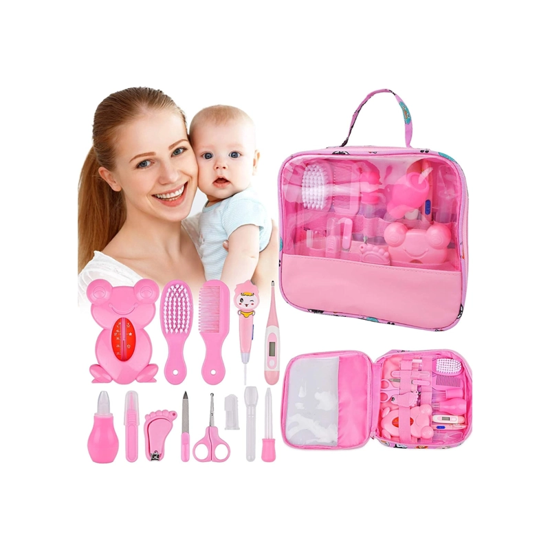 KIT DE CUIDADO E HIGIENE PARA BEBE S RECIE N NACIDOS 13 PIEZAS - ROSA - 1