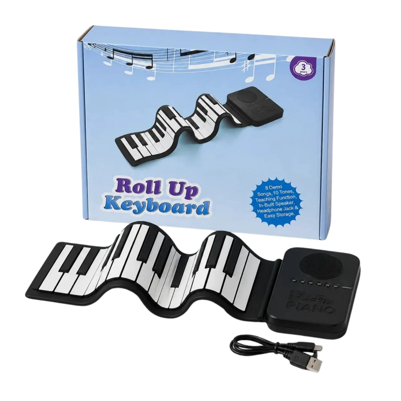 TECLADO MUSICAL PIANO FLEXIBLE ELECTRONICO ENROLLABLE - 1