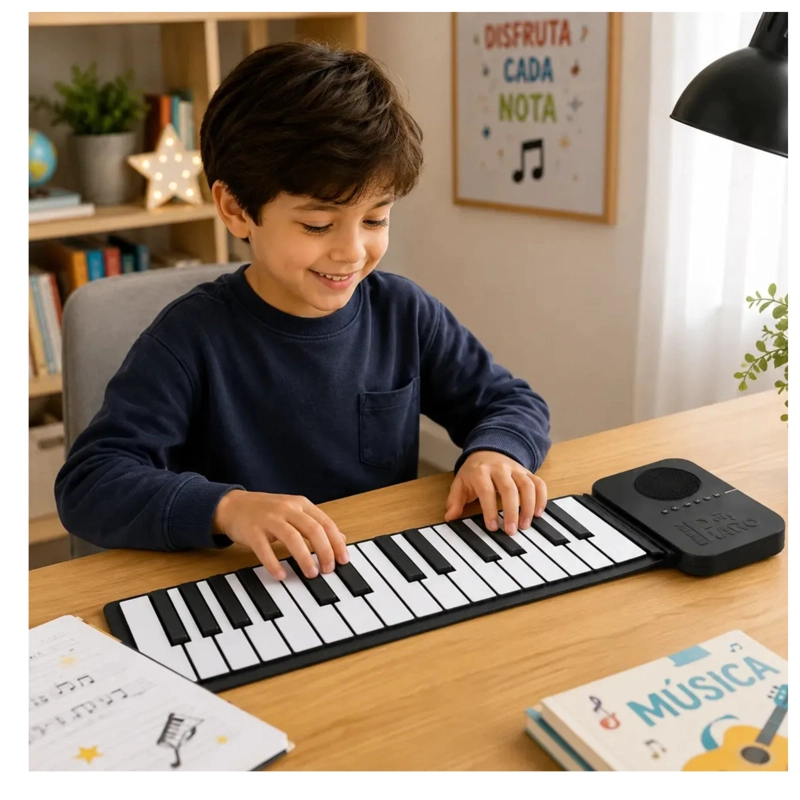 TECLADO MUSICAL PIANO FLEXIBLE ELECTRONICO ENROLLABLE - 4
