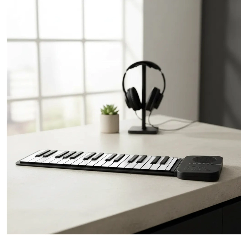 TECLADO MUSICAL PIANO FLEXIBLE ELECTRONICO ENROLLABLE - 5