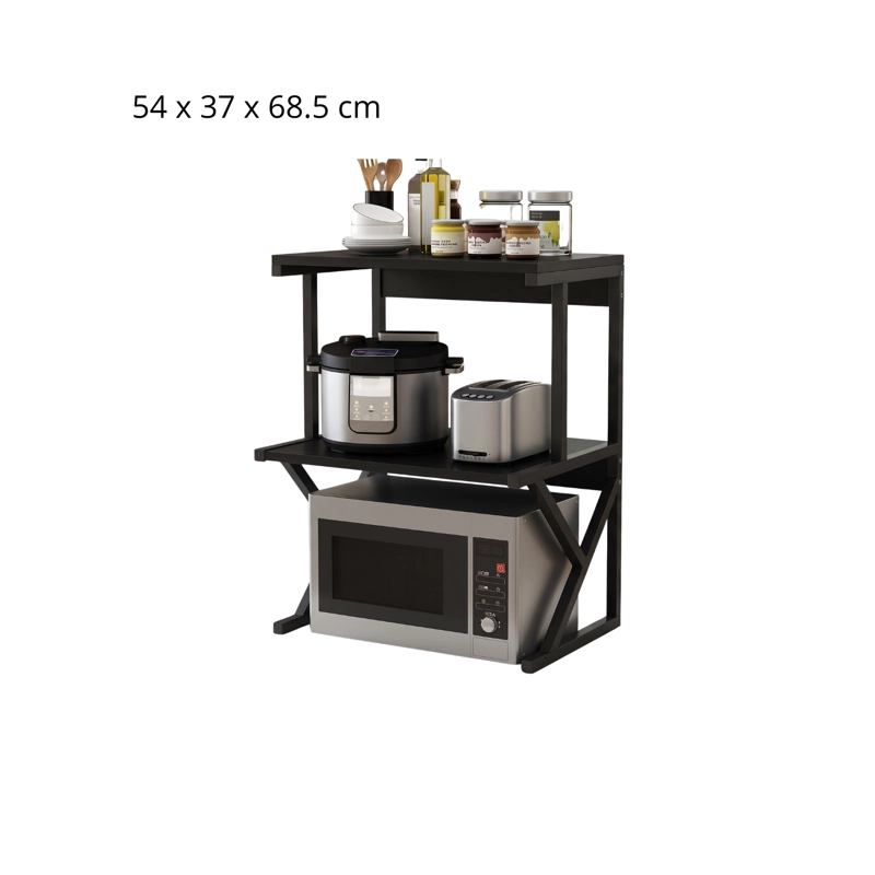 ESTANTE COCINA PARA HORNO MICROONDAS RACK ORGANIZADOR NEGRO - 4