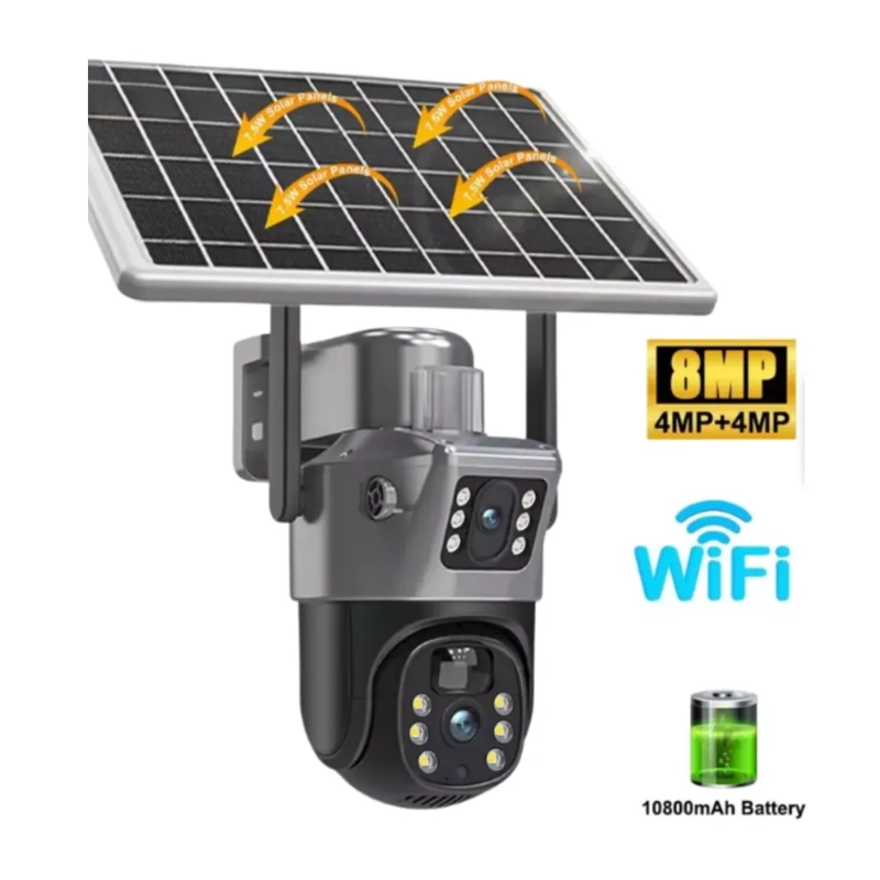 CAMARA DE SEGURIDAD EXTERIOR SOLAR WIFI CON DOBLE PANTALLA  VIGILANCIA 360° Y VISION NOCTURNA - 5
