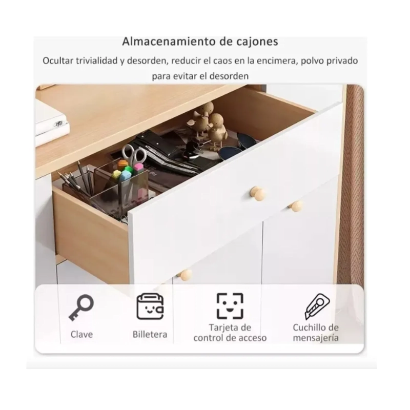ZAPATERO ORGANIZADOR 120CMX30X84CM DE MADERA 4 PUERTAS COLOR BLANCO Y CAFE - 4