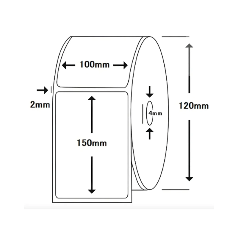 PACK 5  ROLLOS ETIQUETAS TE RMICAS DIRECTAS 100X150MM - ROLLO DE 300 UNIDADES - 4