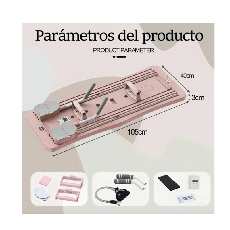 TABLA DE PILATES SET DE PILATES REFORMER MULTIUSOS COLOR ROSADO - 3