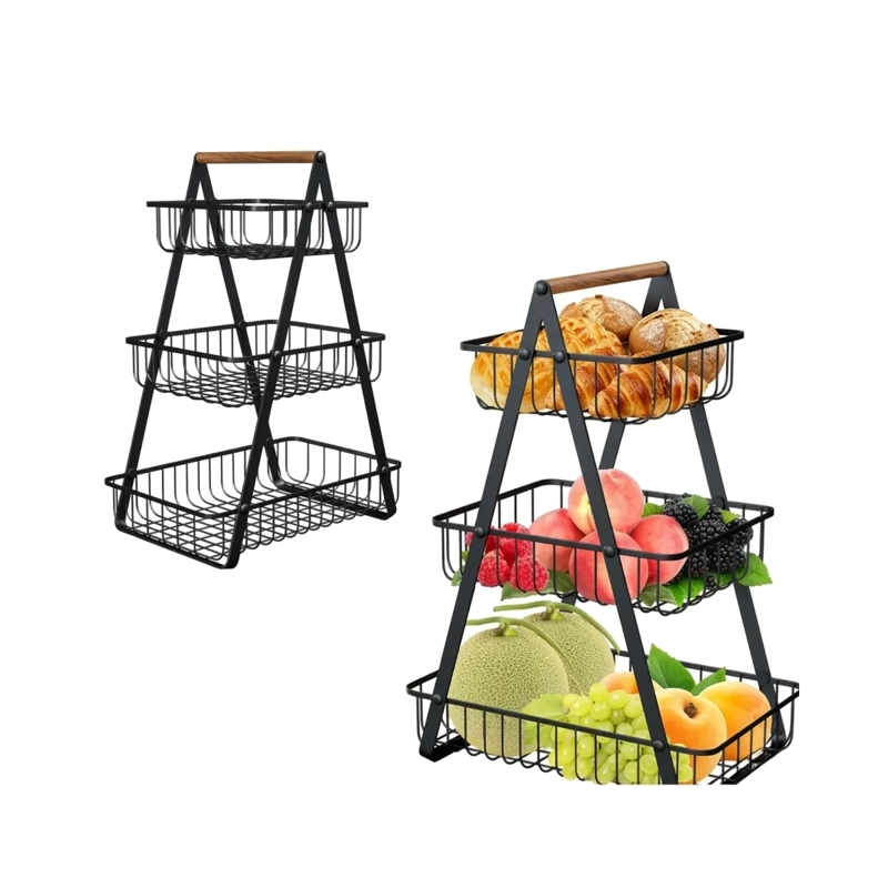 CESTA ORGANIZADORA DE FRUTAS Y VERDURAS MULTIUSO 3 NIVELES - 1