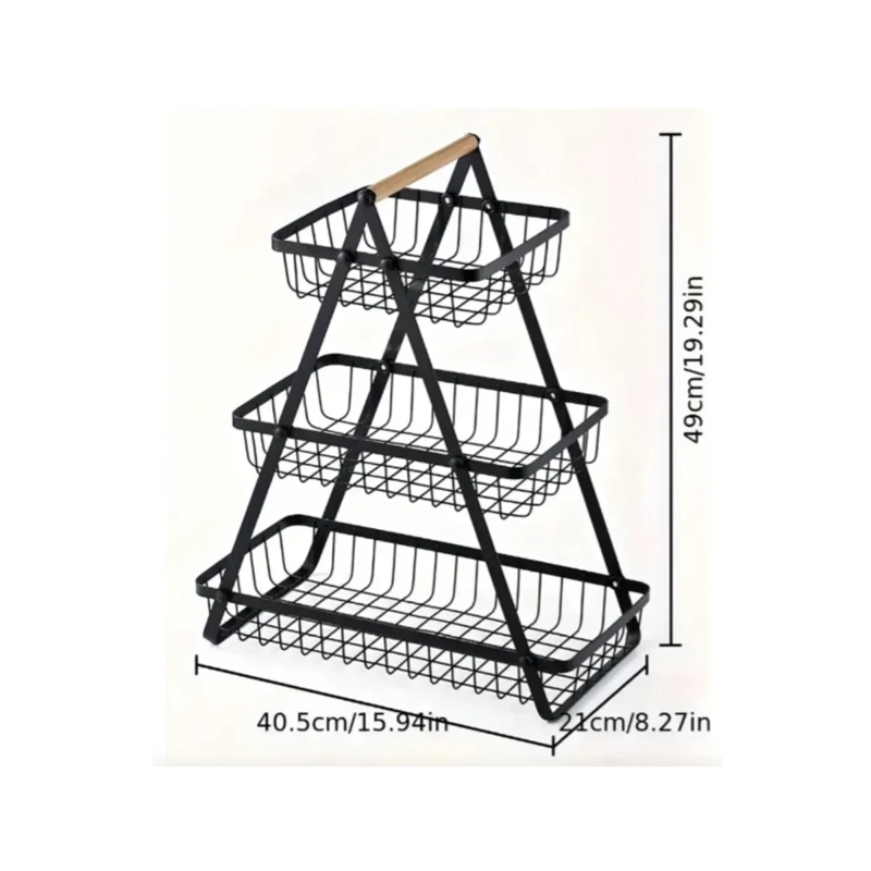 CESTA ORGANIZADORA DE FRUTAS Y VERDURAS MULTIUSO 3 NIVELES - 3