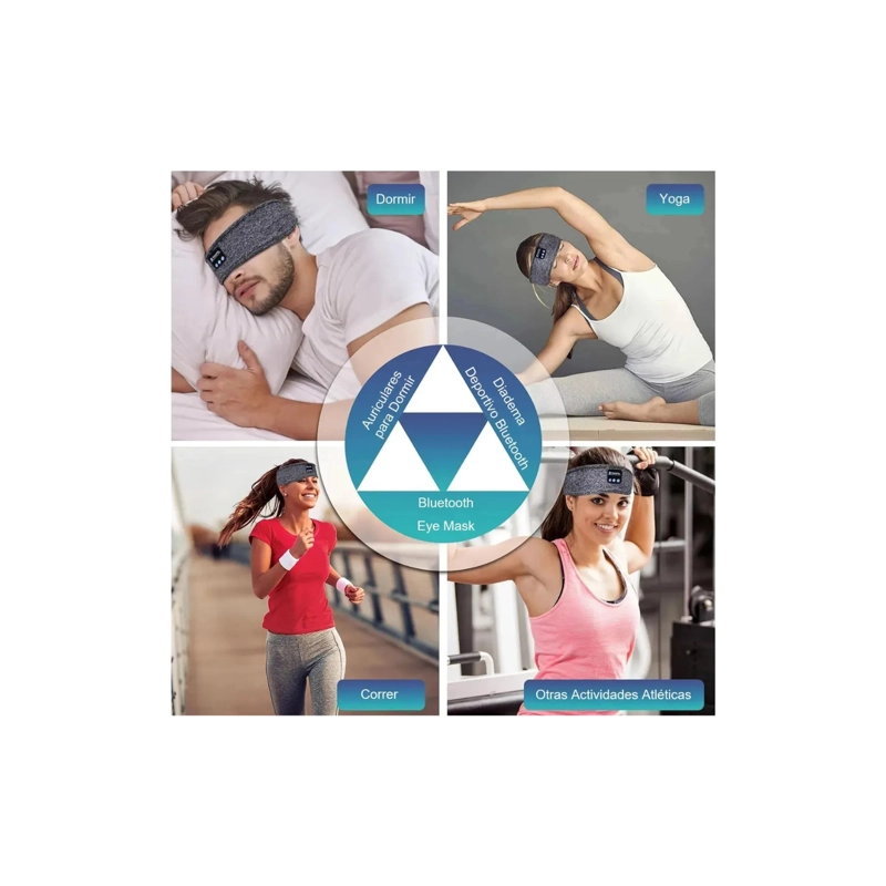ANTIFAZ AJUSTABLE PARA DORMIR CUBRE OJOS BLUETOOTH MUSICA - 6
