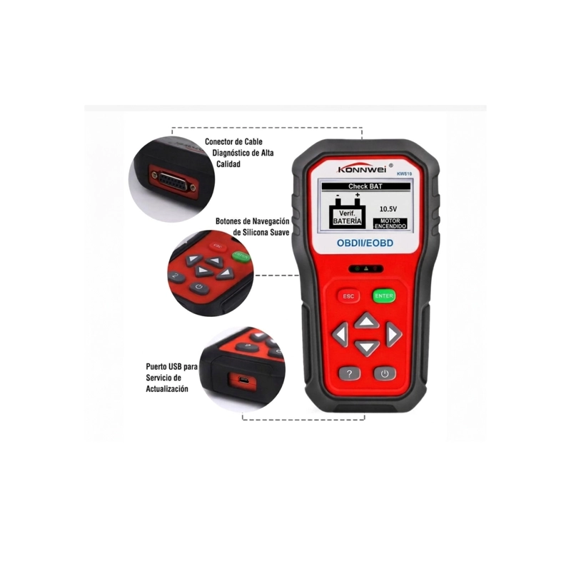 ESCANER DE AUTO PROFESIONAL KONNWEI OBDII LECTOR DE CODIGOS - 5