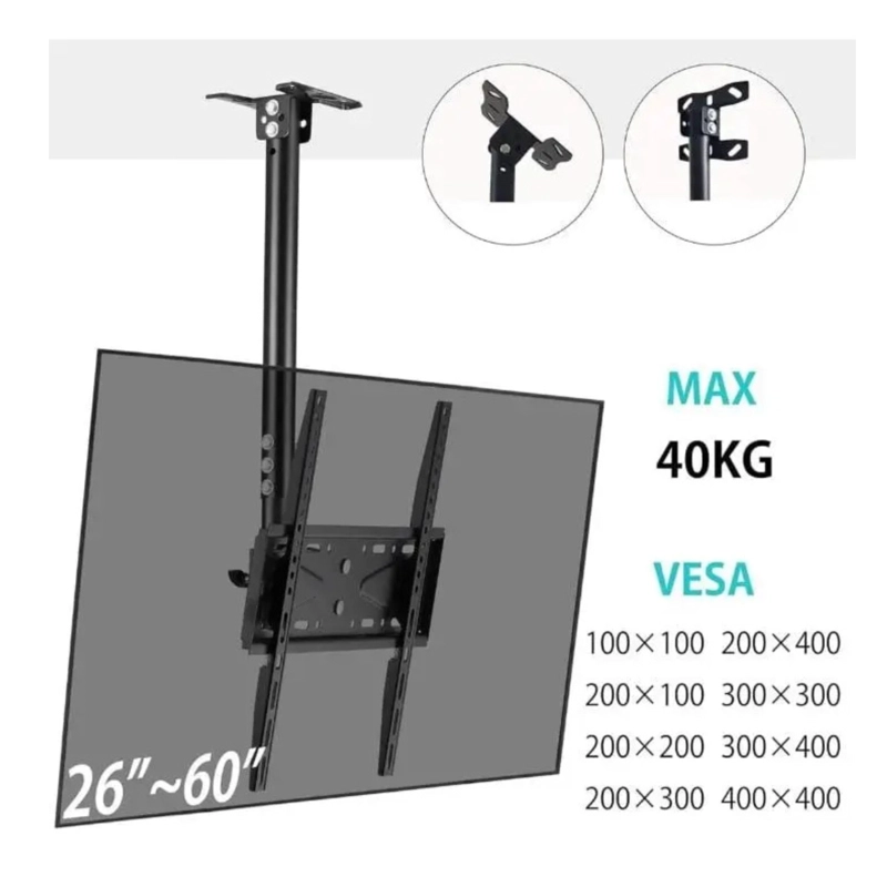 SOPORTE DE TECHO DE TV 26 A 60 PULGADAS EXTENSIBLE AJUSTABLE - 2