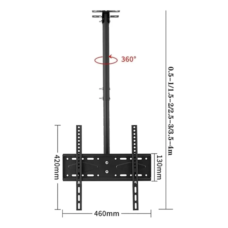 SOPORTE DE TECHO DE TV 26 A 60 PULGADAS EXTENSIBLE AJUSTABLE - 4
