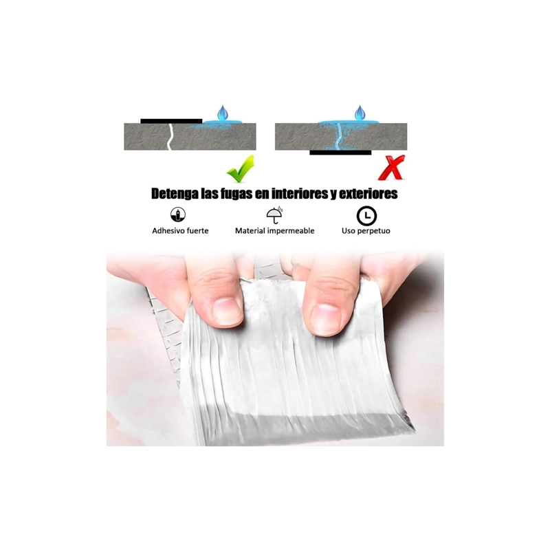 CINTA DE BUTILO IMPERMEABLE TAPA GOTERAS Y GRIETAS 5CM - 3